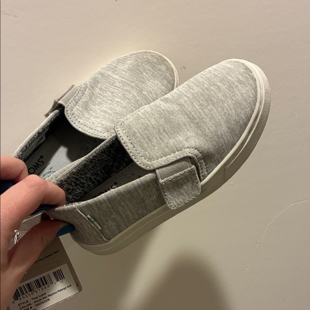 Toms Light Gray Toddler Slip-On Shoes